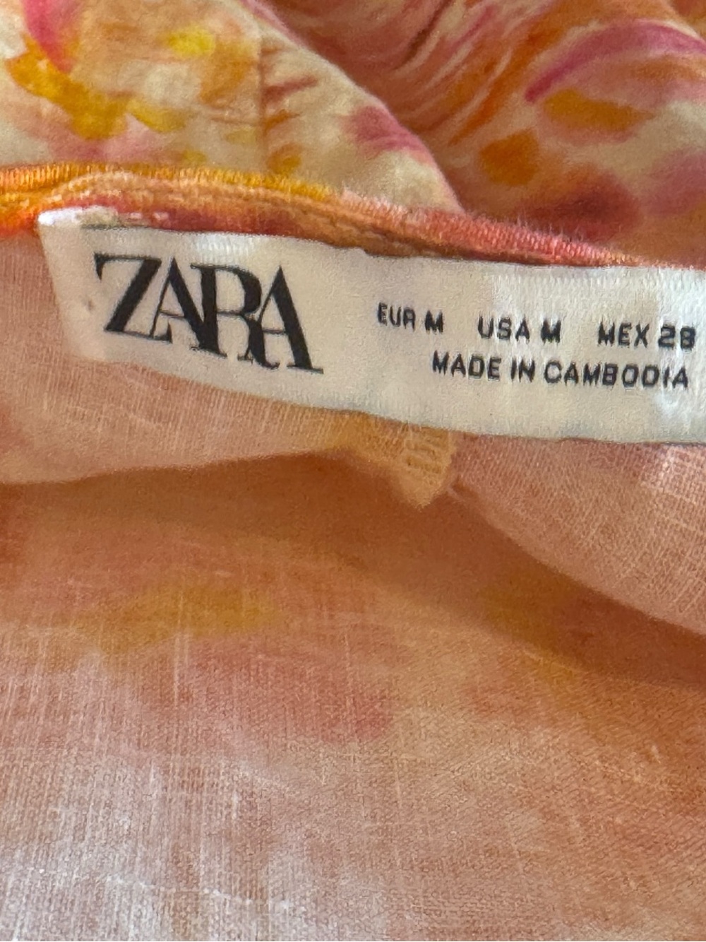 Zara Linen Ruffled Cutout Floral Midi Maxi Dress M - Picture 8 of 8